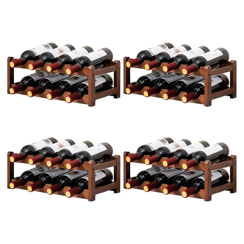 Countertop Modern Wine Rack Wood Wine Bottle Rack for Living Room