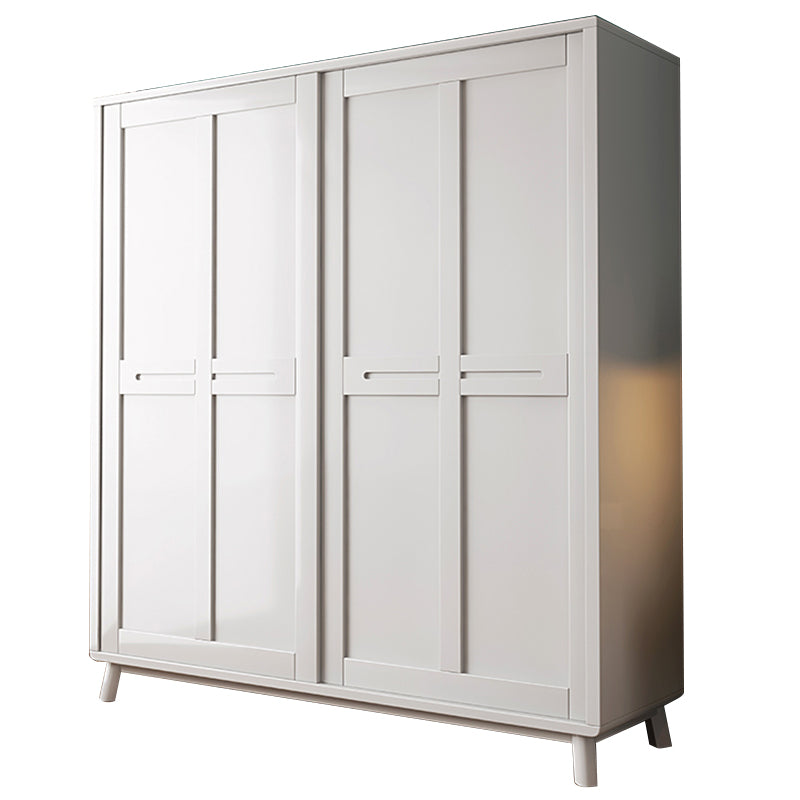 Traditional Rubberwood Solid Wood Frame Wardrobe Freestanding Wardrobe with Legs