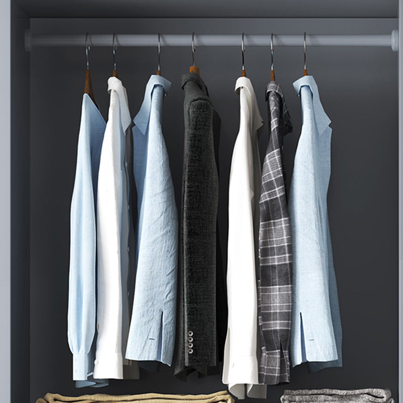 Traditional Rubberwood Solid Wood Frame Wardrobe Freestanding Wardrobe with Legs