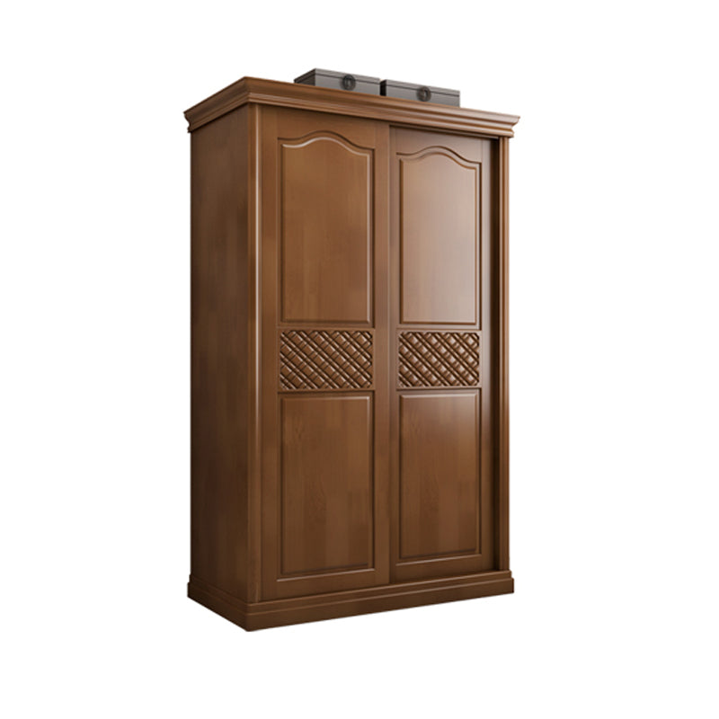 Traditional Solid Wood Wardrobe Freestanding Wardrobe Armoire with Shelves