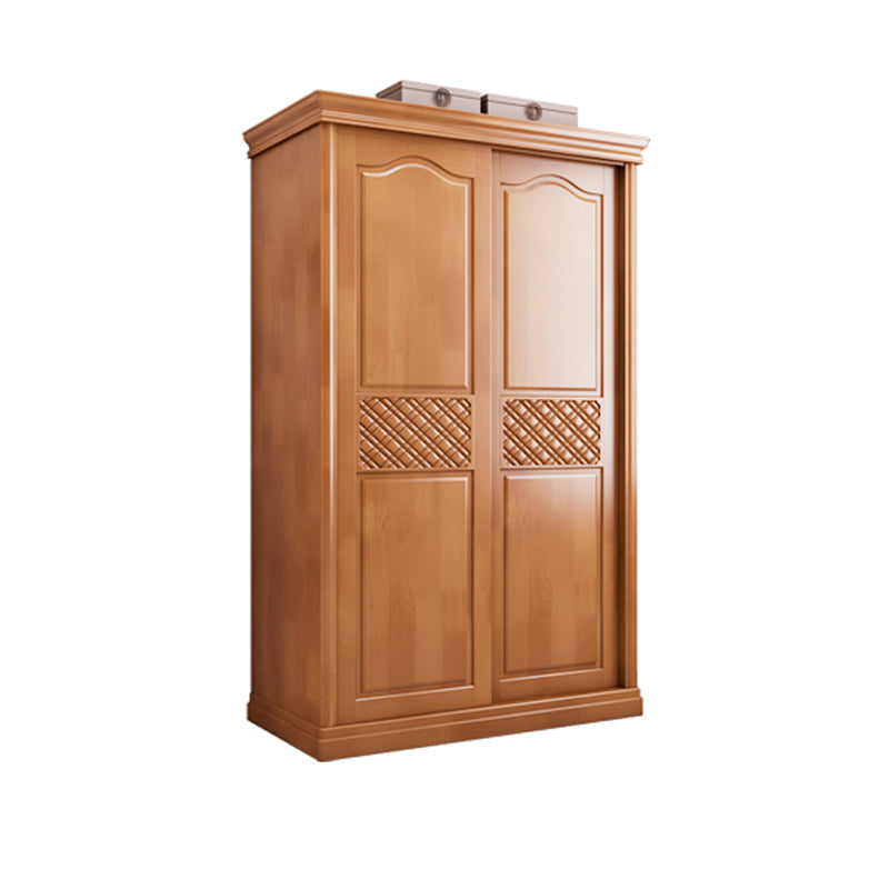 Traditional Solid Wood Wardrobe Freestanding Wardrobe Armoire with Shelves