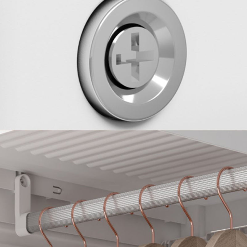 White Freestanding Plastic Wardrobe Foldable Wardrobe with Shelves