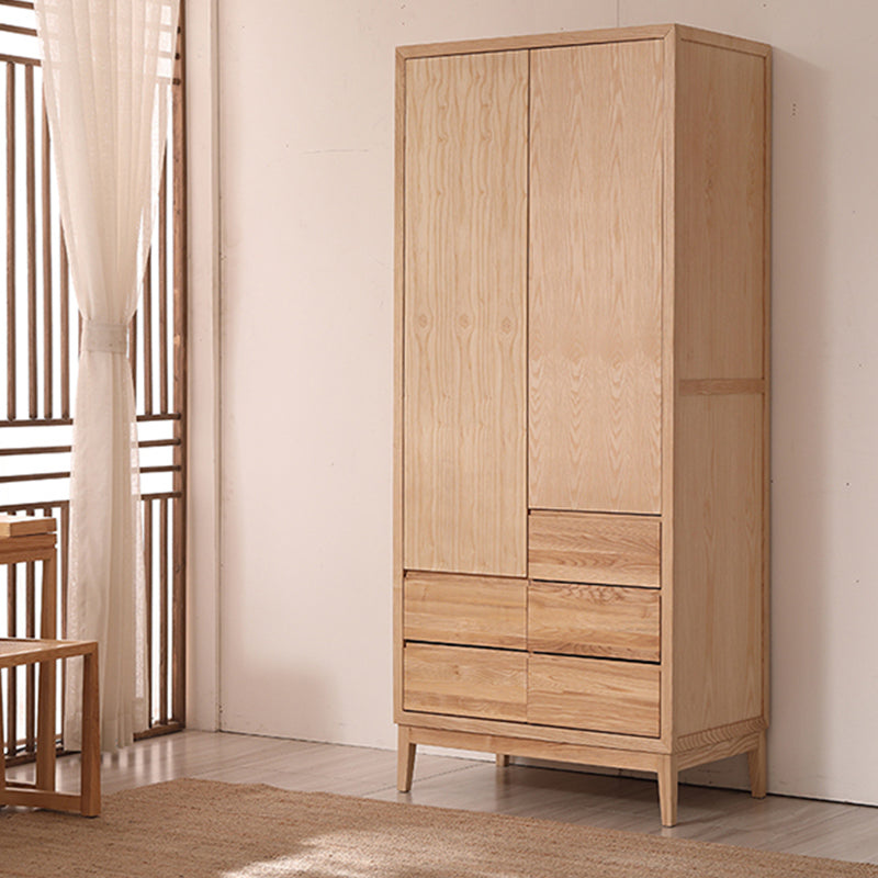 Modern Solid Wood Wardrobe Freestanding Bedroom Wardrobe with Legs