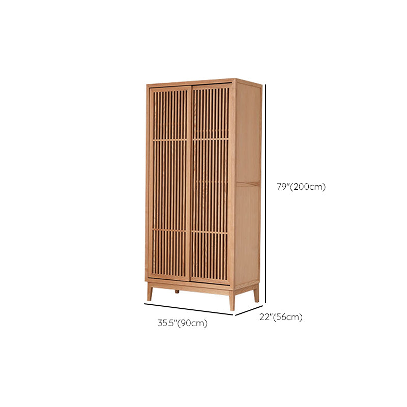 Modern Solid Wood Wardrobe Freestanding Bedroom Wardrobe with Legs