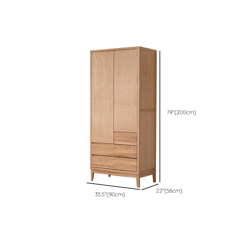 Modern Solid Wood Wardrobe Freestanding Bedroom Wardrobe with Legs