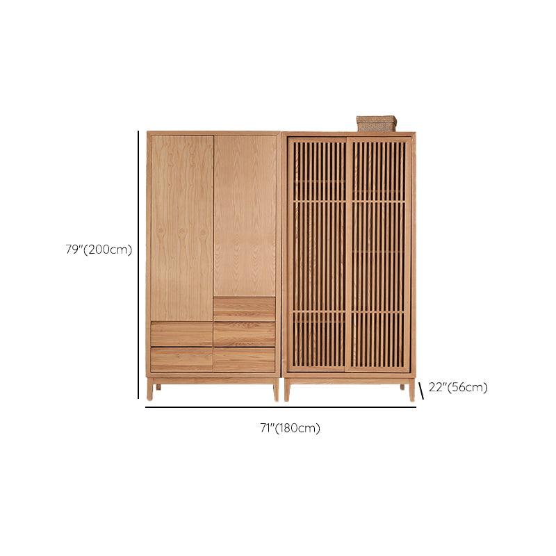 Modern Solid Wood Wardrobe Freestanding Bedroom Wardrobe with Legs