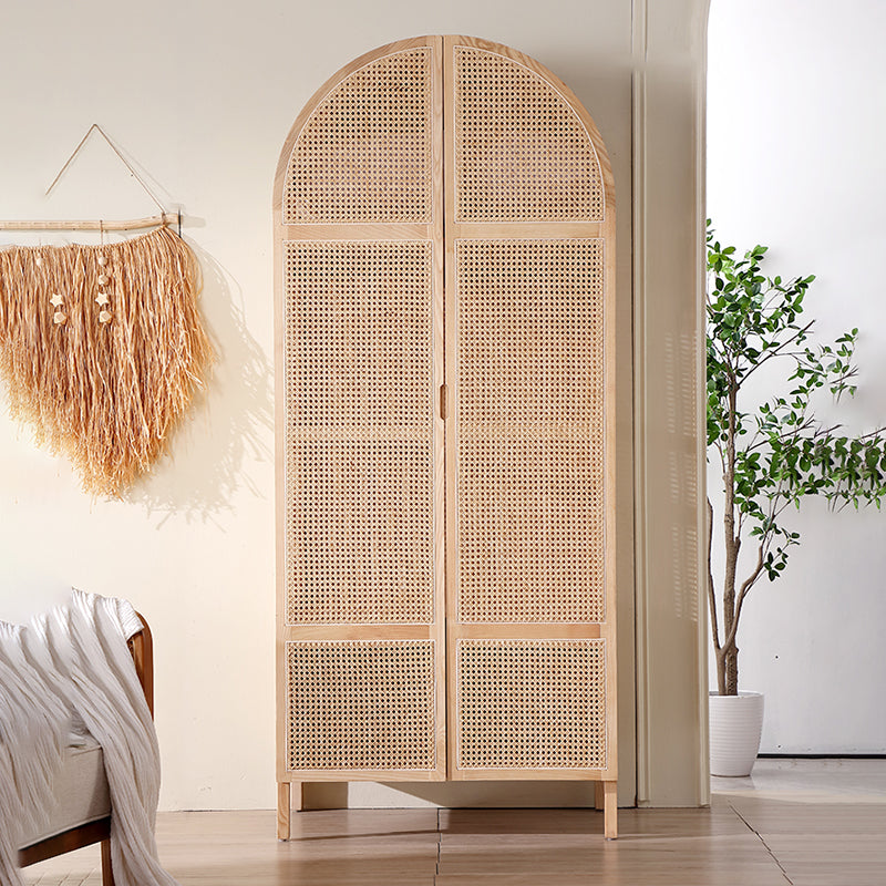 Freestanding Solid Wood Wardrobe Modern Wardrobe Armoire with Legs