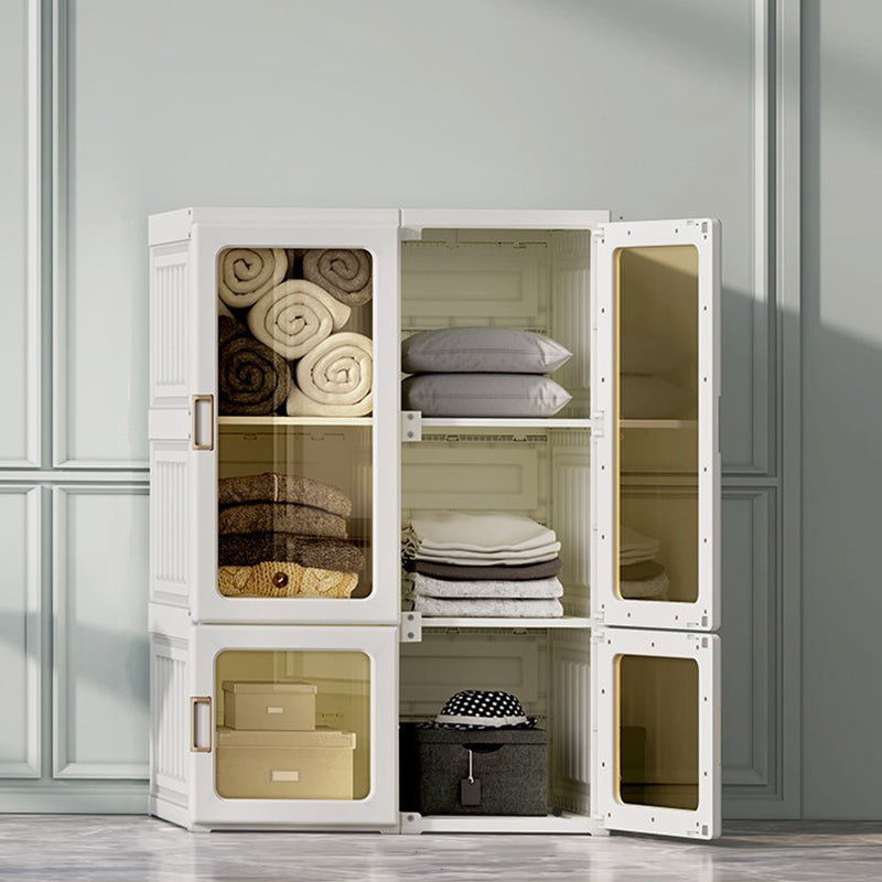 Modern Folding Plastic Wardrobe Freestanding Wardrobe with Shelves