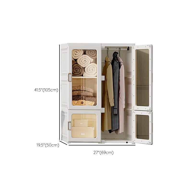Modern Folding Plastic Wardrobe Freestanding Wardrobe with Shelves