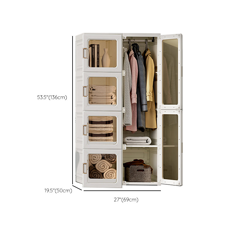 Modern Folding Plastic Wardrobe Freestanding Wardrobe with Shelves