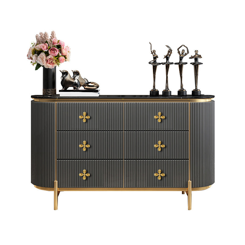 Wooden Dresser Glam Horizontal Storage Chest with Metal Legs
