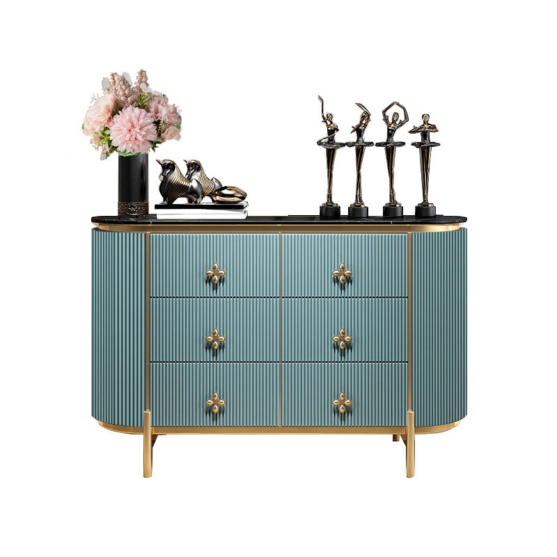 Wooden Dresser Glam Horizontal Storage Chest with Metal Legs