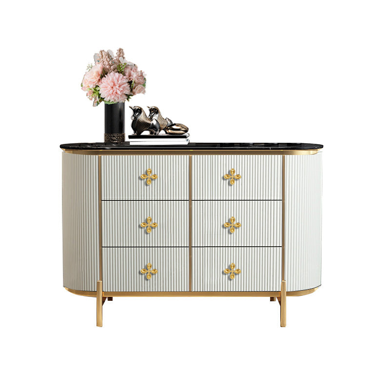 Wooden Dresser Glam Horizontal Storage Chest with Metal Legs