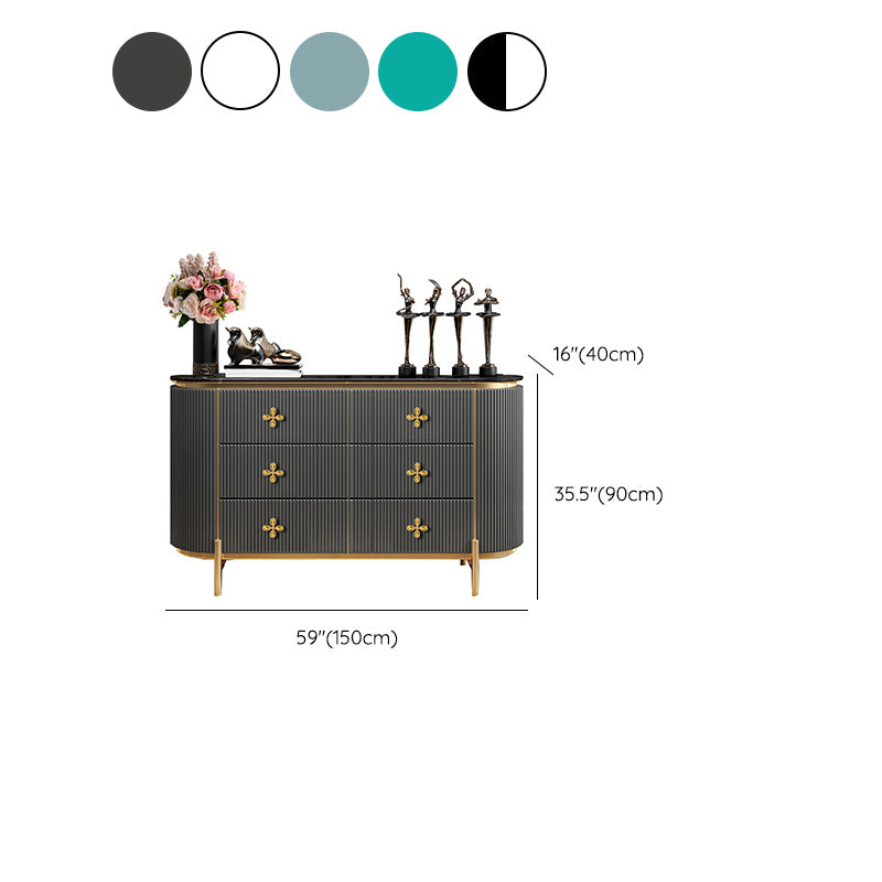 Wooden Dresser Glam Horizontal Storage Chest with Metal Legs