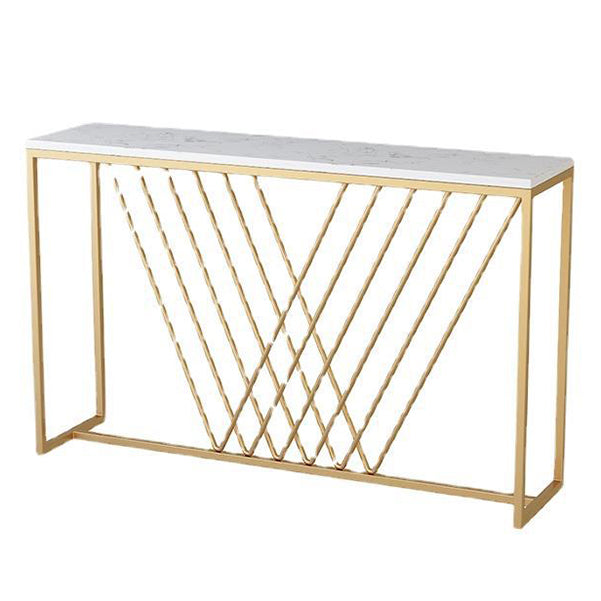 Rectangle Console Accent Table Antique Finish Sofa Console Table in Stone