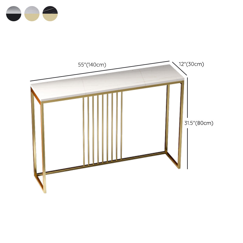 Contemporary Console Accent Table Rectangle Console Sofa Table in Stone