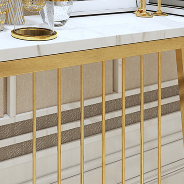 Contemporary Console Accent Table Rectangle Console Sofa Table in Marble