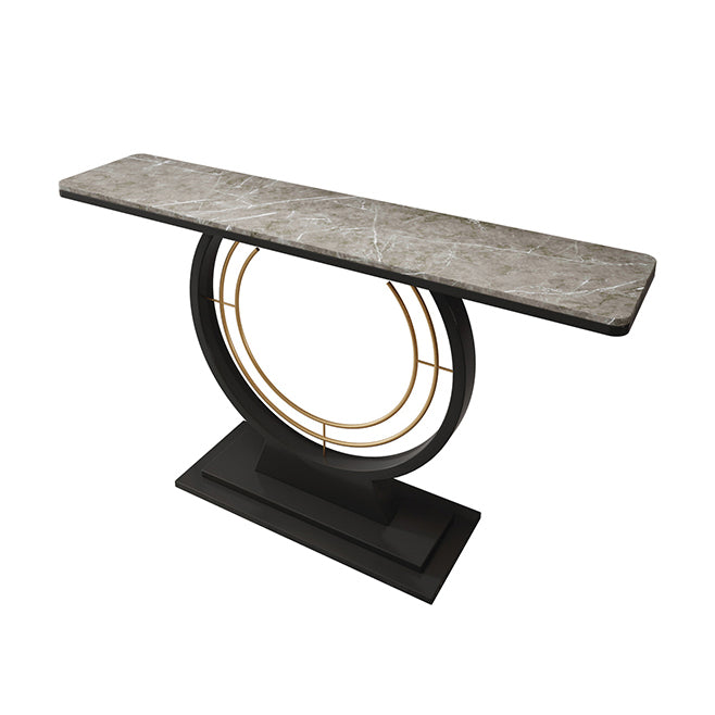 Modern Rectangle Console Accent Table Antique Finish Console Sofa Table in Stone