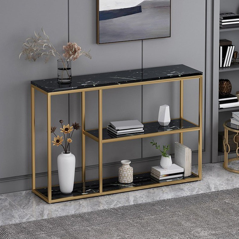 Contemporary Console Accent Table Antique Finish Console Sofa Table with Shelf