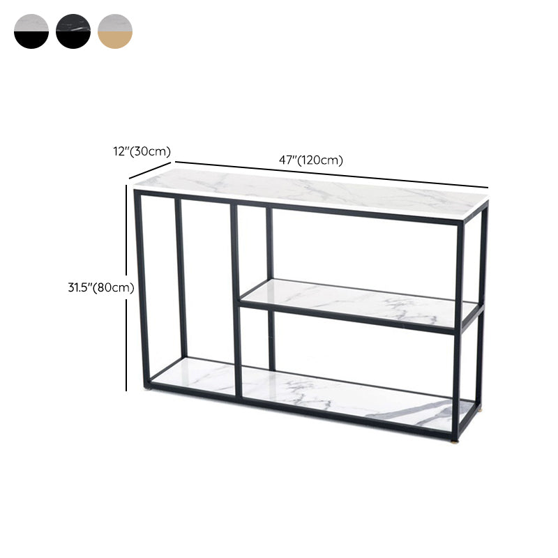 Contemporary Console Accent Table Antique Finish Console Sofa Table with Shelf