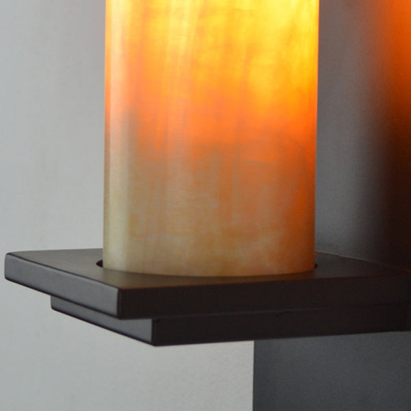 Metal Modern Wall Sconce Cylinder Shape 1 Light Wall Light with Glass Shade