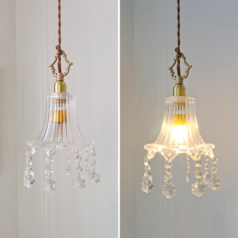 Metal Modern Wall Sconce Geometric Shape Wall Lamp with Crystal Shade