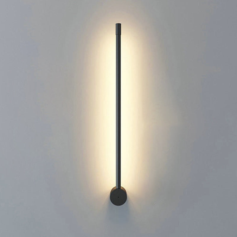 Modern Metal Wall Sconce Linear Shape Wall Lamp with Silicone Shade in Black