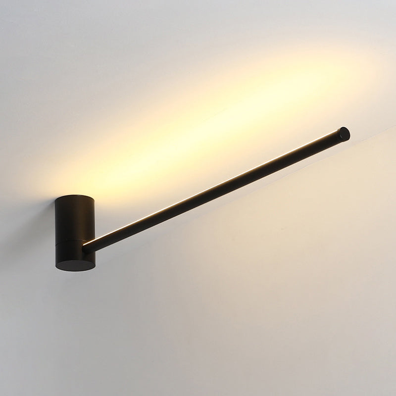 Modern Metal Wall Sconce Linear Shape Wall Lamp with Silicone Shade in Black