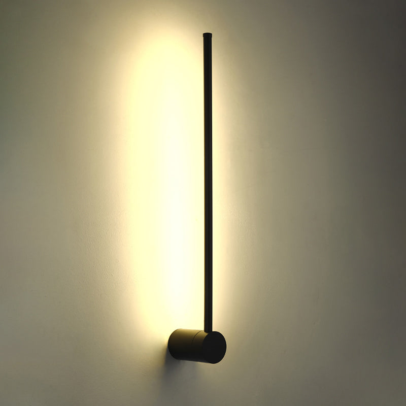 Modern Metal Wall Sconce Linear Shape Wall Lamp with Silicone Shade in Black