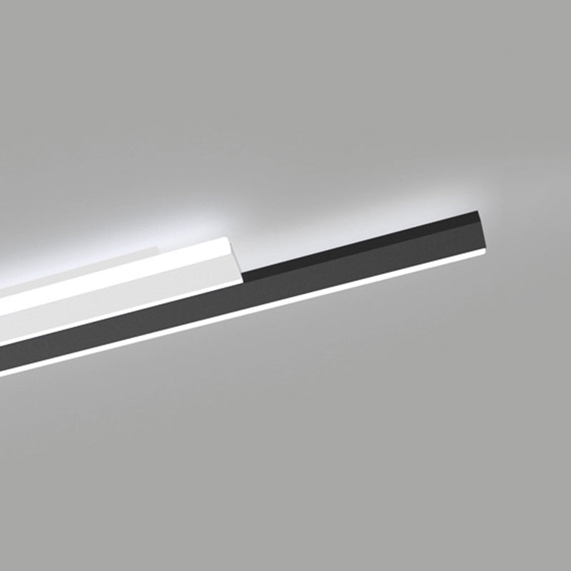 Modern Strip Wall Light Sconces Metal Black and White Sconces for Bedroom