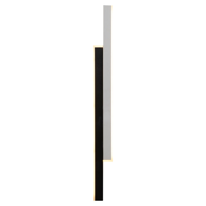 Modern Strip Wall Light Sconces Metal Black and White Sconces for Bedroom