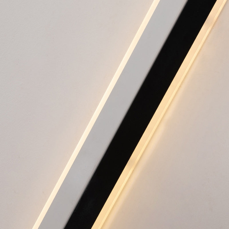 Modern Strip Wall Light Sconces Metal Black and White Sconces for Bedroom