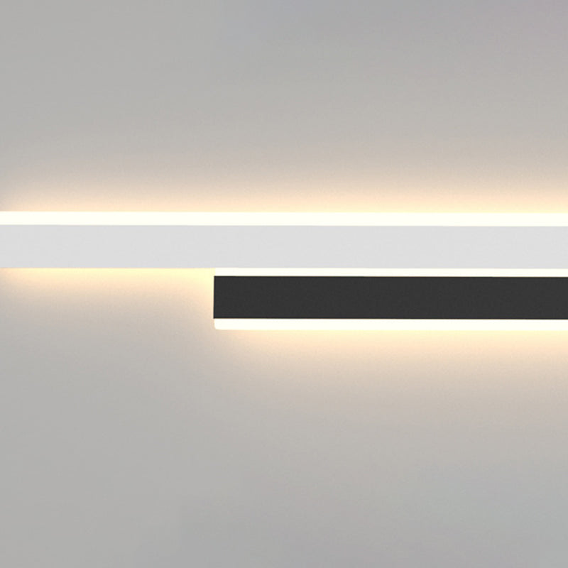 Modern Strip Wall Light Sconces Metal Black and White Sconces for Bedroom