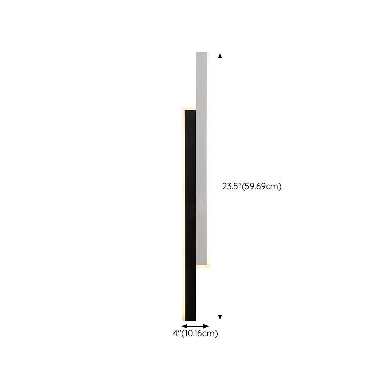 Modern Strip Wall Light Sconces Metal Black and White Sconces for Bedroom