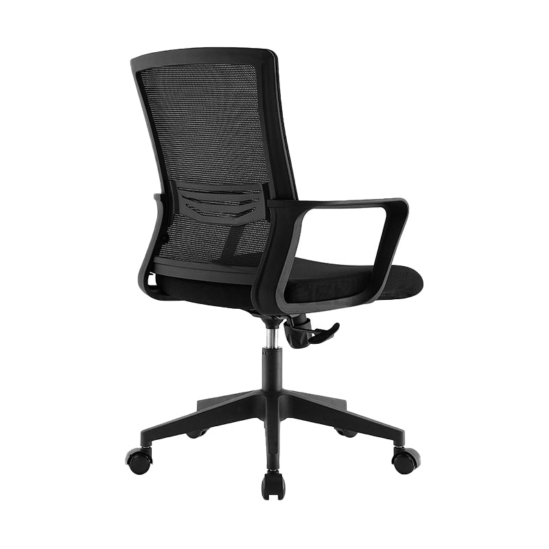 Fixed Arms Desk Chair Adjustable Seat Height Swivel Chair with Breathable Back