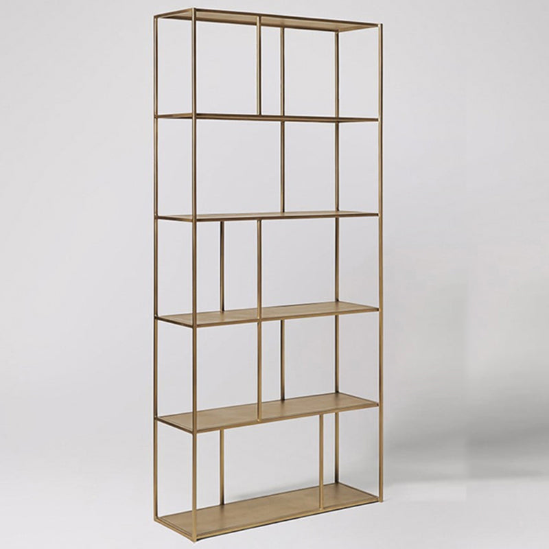 Modern Open Back Standard Bookshelf Metal Bookcase for Study Room