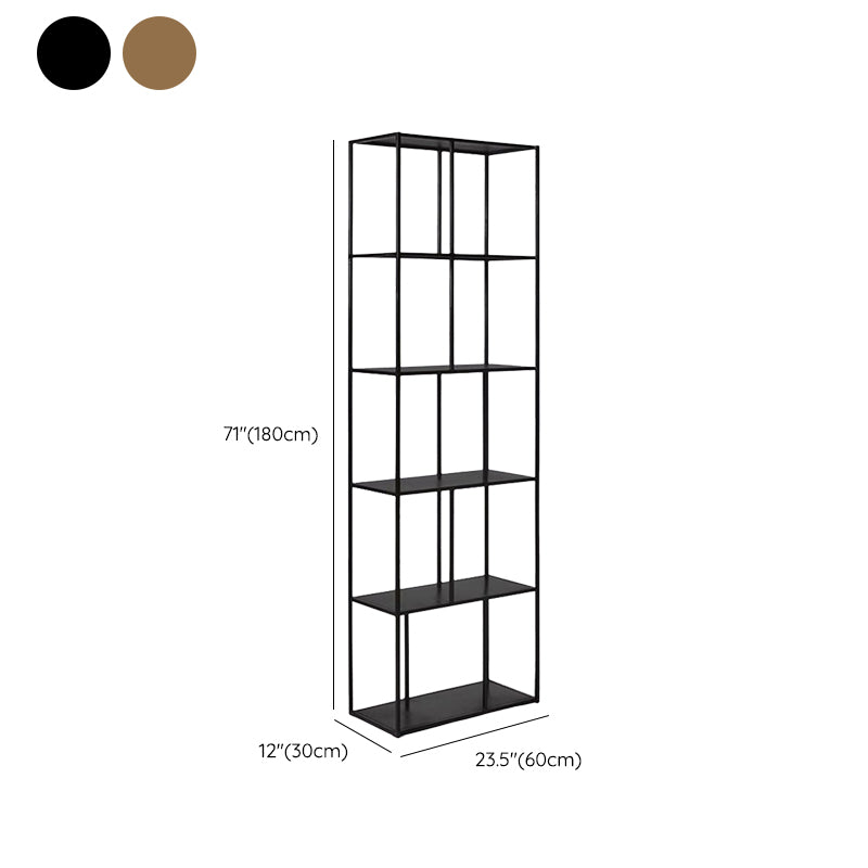 Modern Open Back Standard Bookshelf Metal Bookcase for Study Room