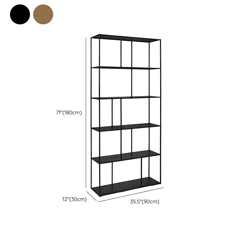Modern Open Back Standard Bookshelf Metal Bookcase for Study Room
