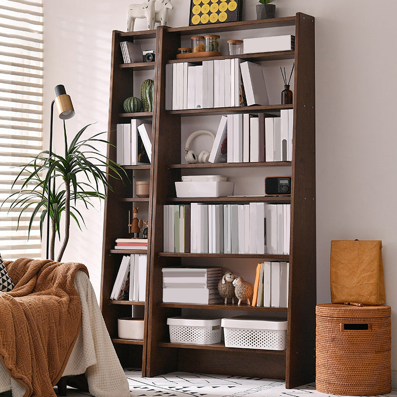 Modern Open Back Bookshelf Wooden Bookcase with Shelves for Study Room