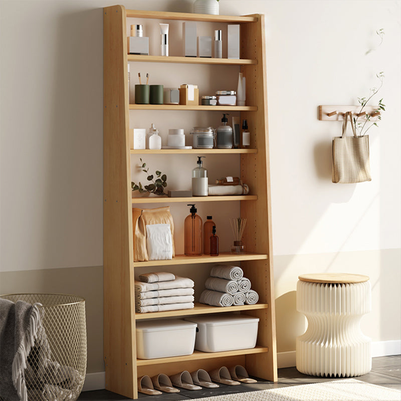 Modern Open Back Bookshelf Wooden Bookcase with Shelves for Study Room