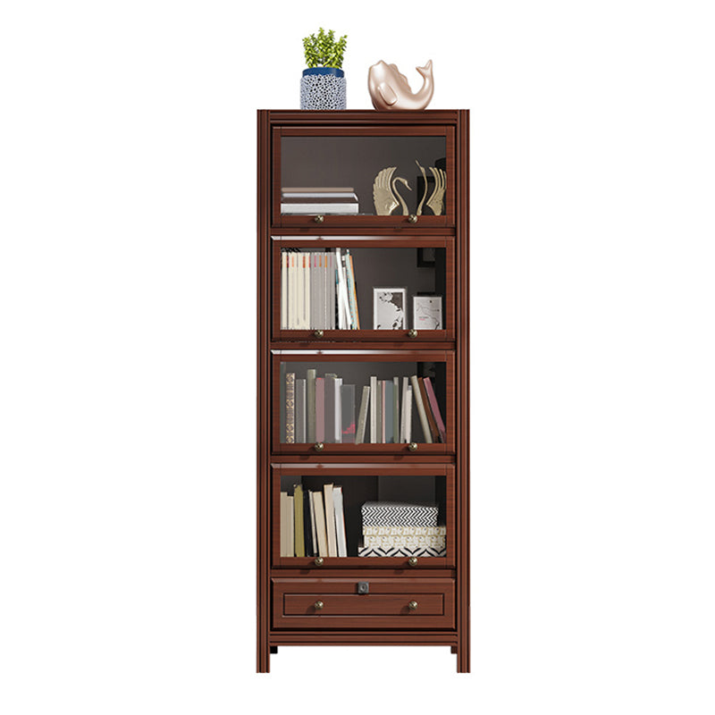 Modern Bookshelf Closed Back Standard Wooden Bookcase for Study Room
