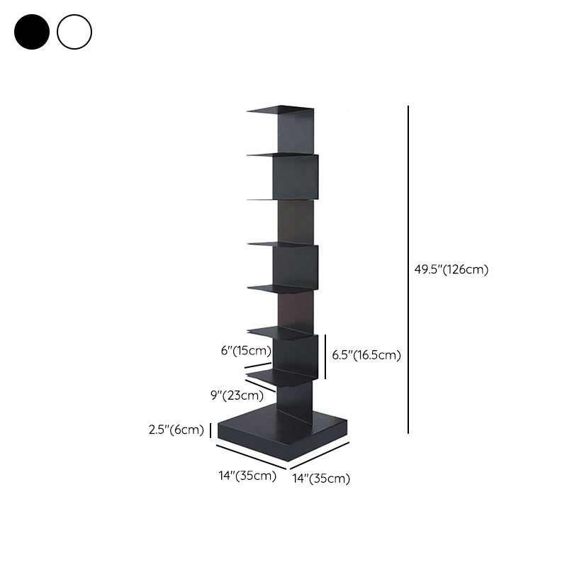 Modern Style Bookshelf Closed Back Standard Metal Bookcase for Study Room