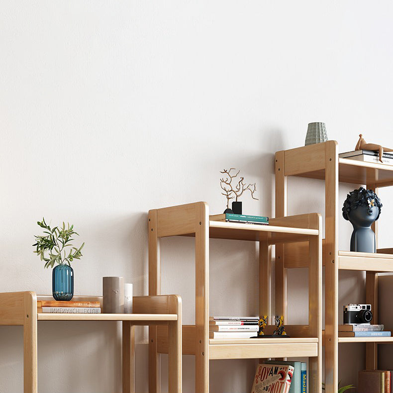 Scandinavian Style Bookshelf Open Back Standard Wooden Bookcase