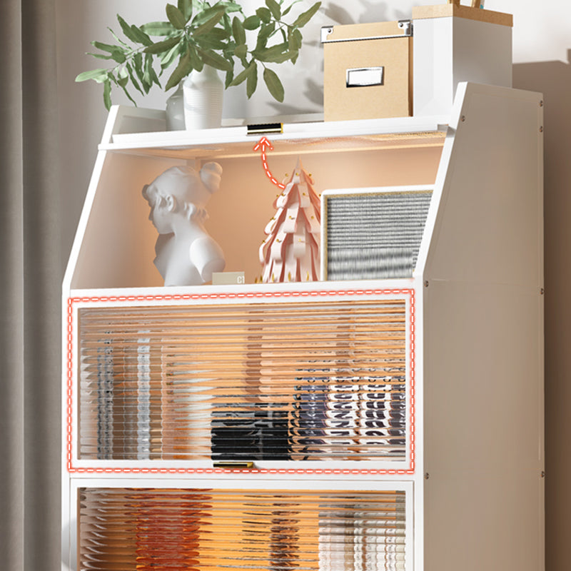 Glam Style Closed Back Bookshelf Standard Metal Bookcase for Study Room