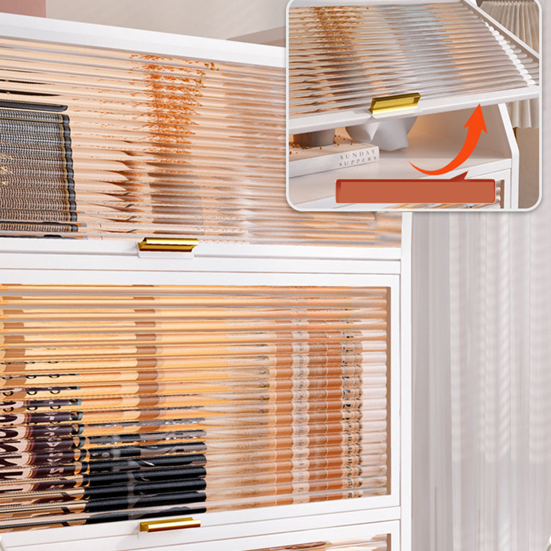 Glam Style Closed Back Bookshelf Standard Metal Bookcase for Study Room