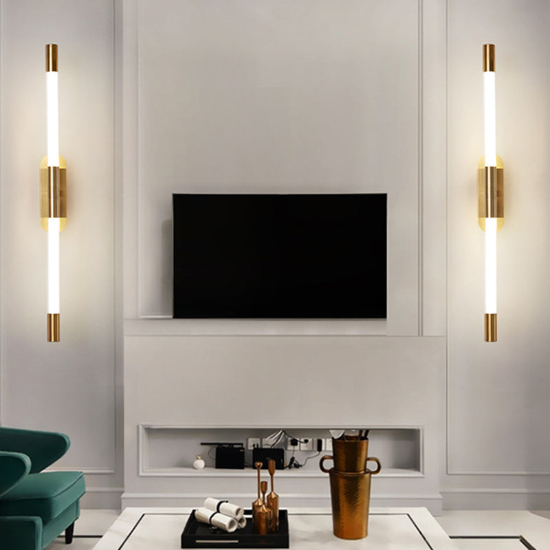 Golden/Black Linear Wall Light Sconces Modern LED Sconces for Living Room