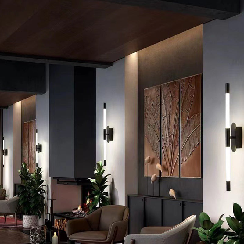 Golden/Black Linear Wall Light Sconces Modern LED Sconces for Living Room