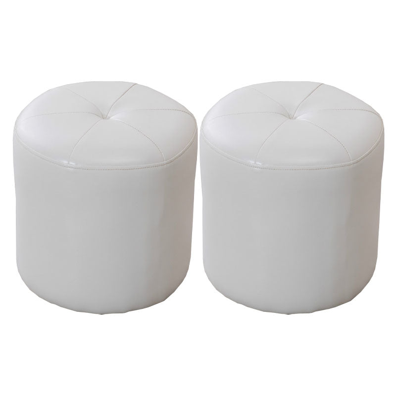 Genuine Leather Standard Stool Modern Style Simple Round Stool