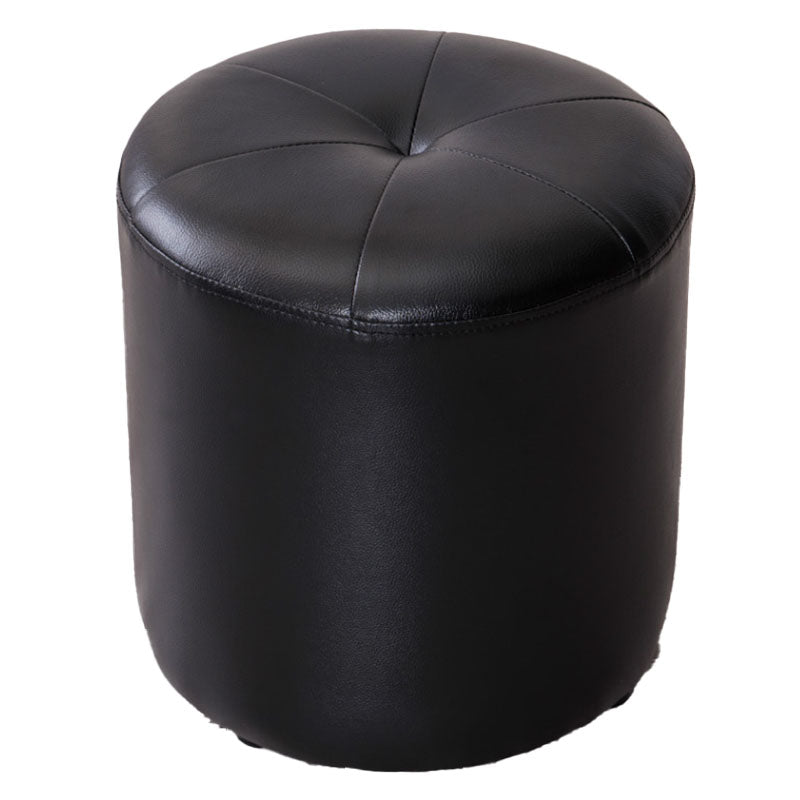 Genuine Leather Standard Stool Modern Style Simple Round Stool