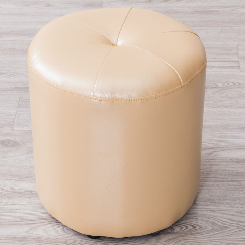 Genuine Leather Standard Stool Modern Style Simple Round Stool